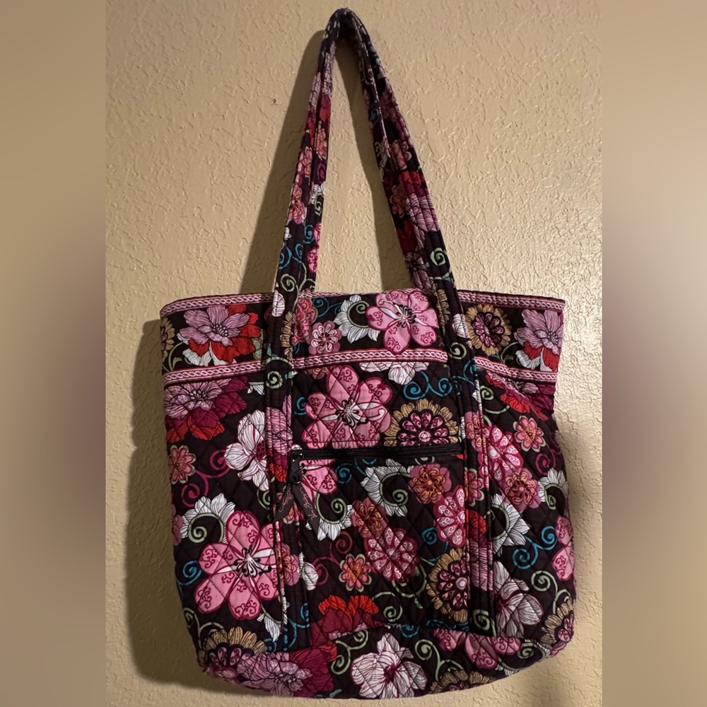 Vera Bradley Pink and Black Floral Tote